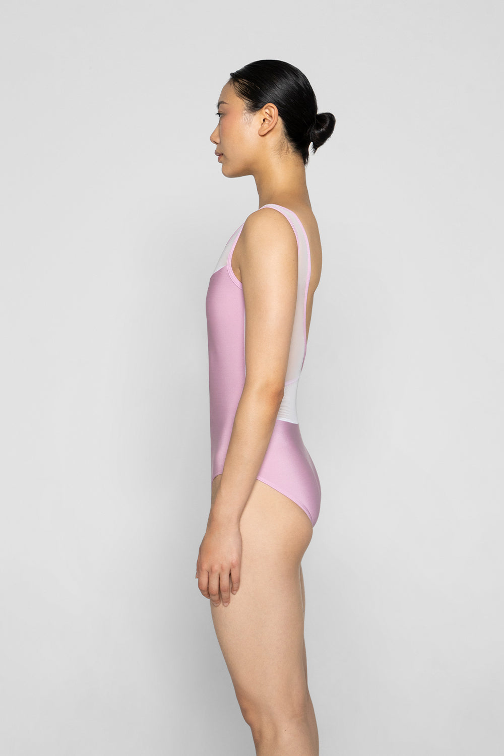 Masha leotard in N-Confetti body color with Mesh White top color and N-Confetti trim color