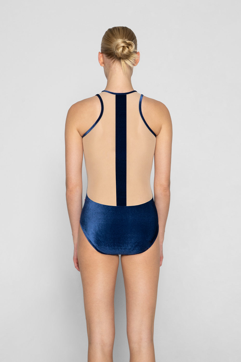 Sasha leotard in V-Pisces body color with Mesh Dolce top color and V-Pisces trim color