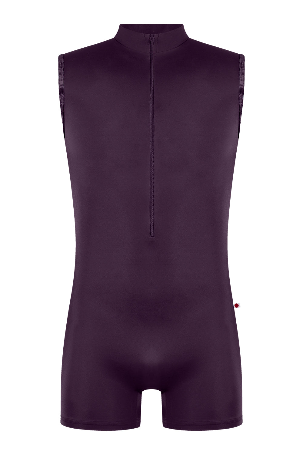 Victor Semi-Unitard in N-Eggplant body color with CV-Eggplant trim color and N-Sterling Side stripe color