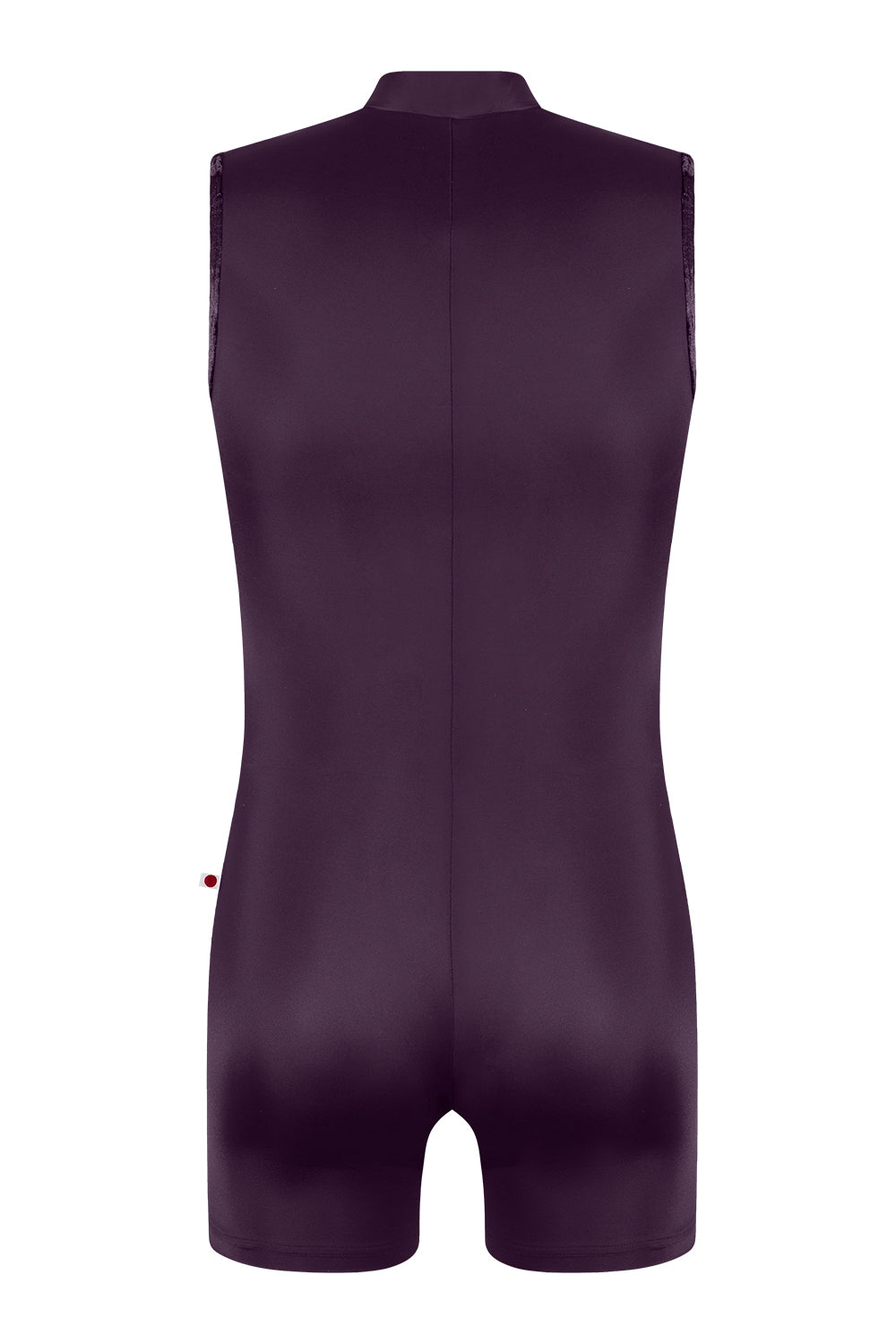 Victor Semi-Unitard in N-Eggplant body color with CV-Eggplant trim color and N-Sterling Side stripe color
