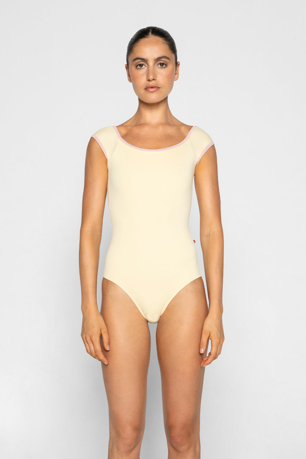 Wendy leotard in T-Vanilla body color with T-Petal trim color