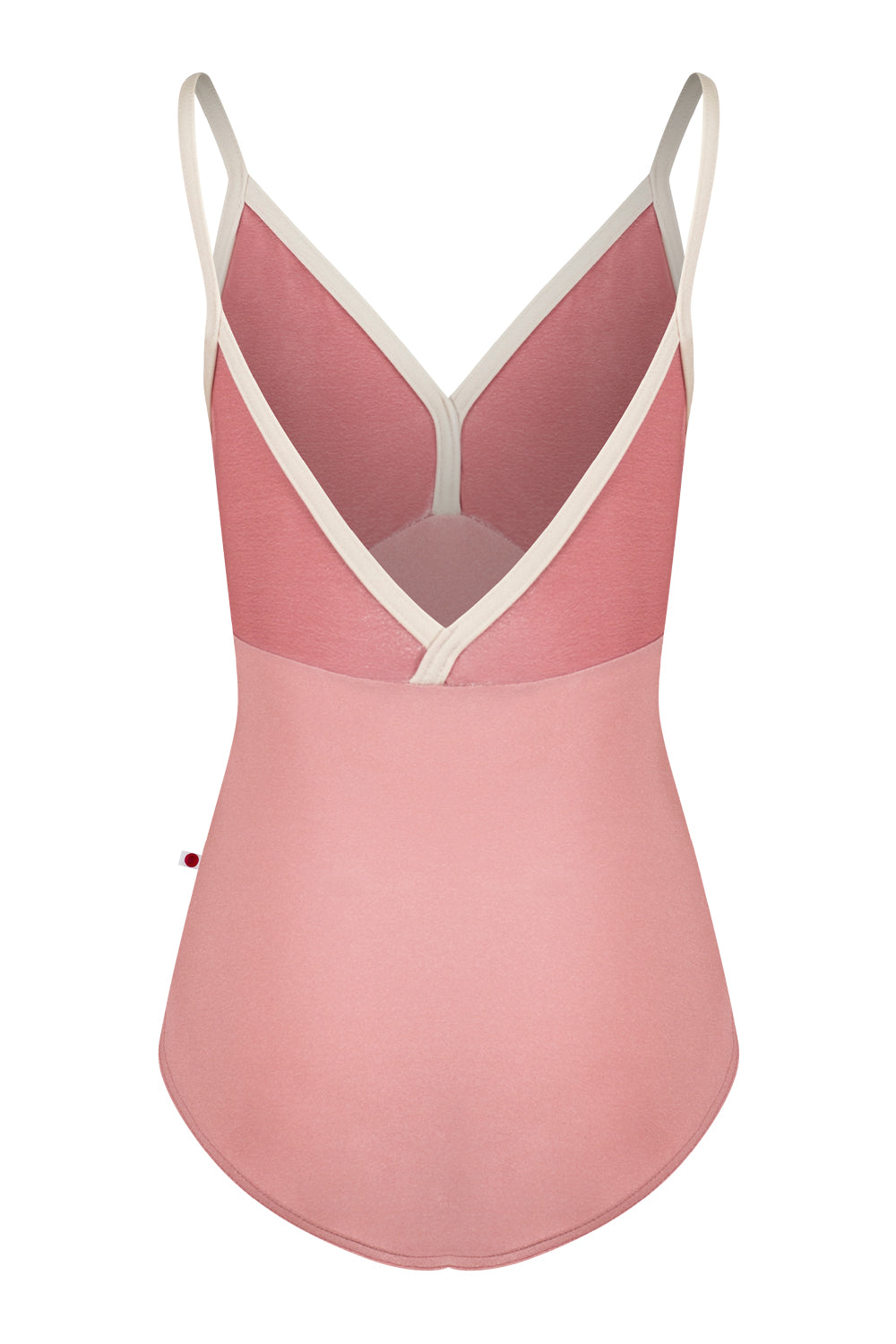 Kids Daria leotard in N-Antique Rose body color with V-Dreamy top color and N-Pearl trim color