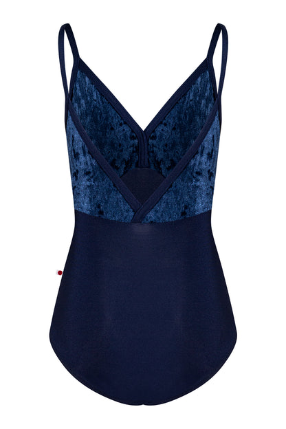 Kids Daria leotard in N-Dark Blue body & trim color with CV-Dark Blue top color