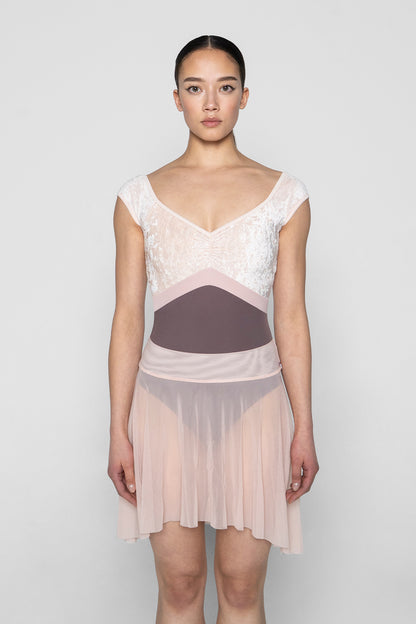 Claire skirt in Mesh Blush