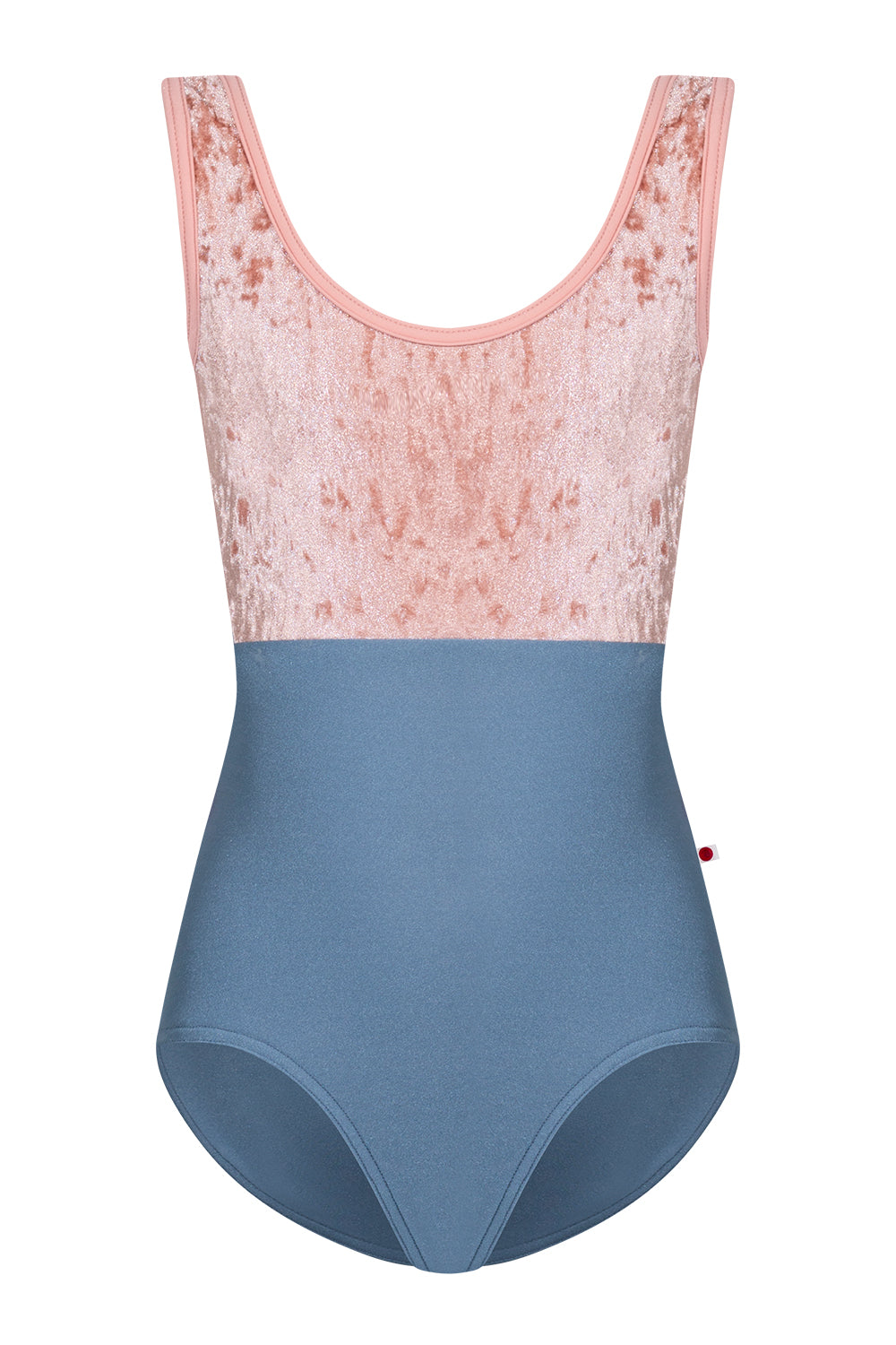 Kids Anna duo leotard in N-Riva body color with CV-Pecan top color and T-Nectar trim color