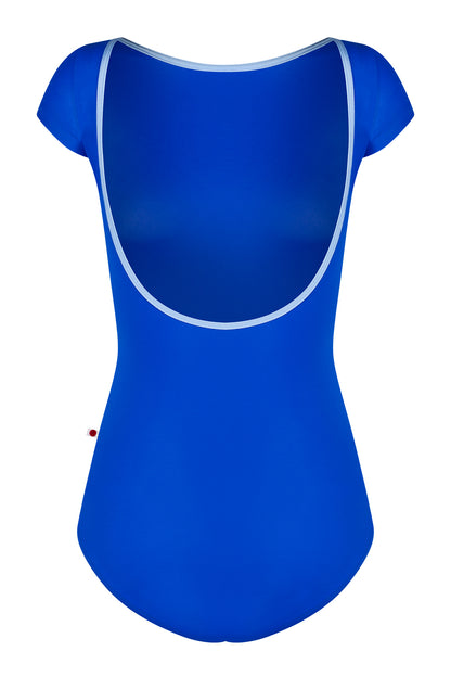 Sofiane leotard in T-Captain body color and Short Sleeves with N-Moontide trim color 