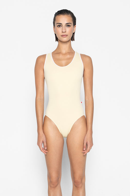 Alex leotard in T-Vanilla body color with T-Misty Rose trim color