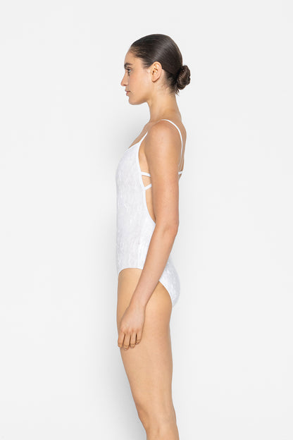 Tamara leotard in CV-White body color with T-White trim color