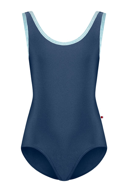 Kids Anna leotard in T-Storm body color with CV-Ice trim color