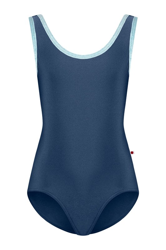 Kids Anna leotard in T-Storm body color with CV-Ice trim color