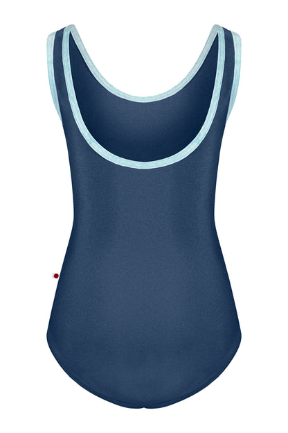 Kids Anna leotard in T-Storm body color with CV-Ice trim color