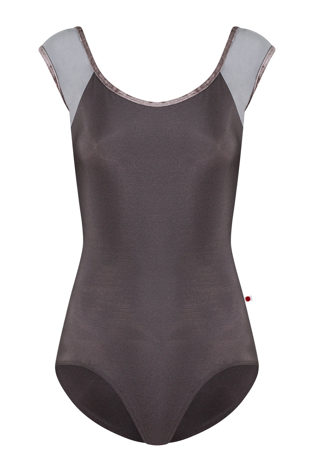 Kids Wendy leotard in N-Shadow body color with N-Sterling sleeve color and CV-Phantom trim color