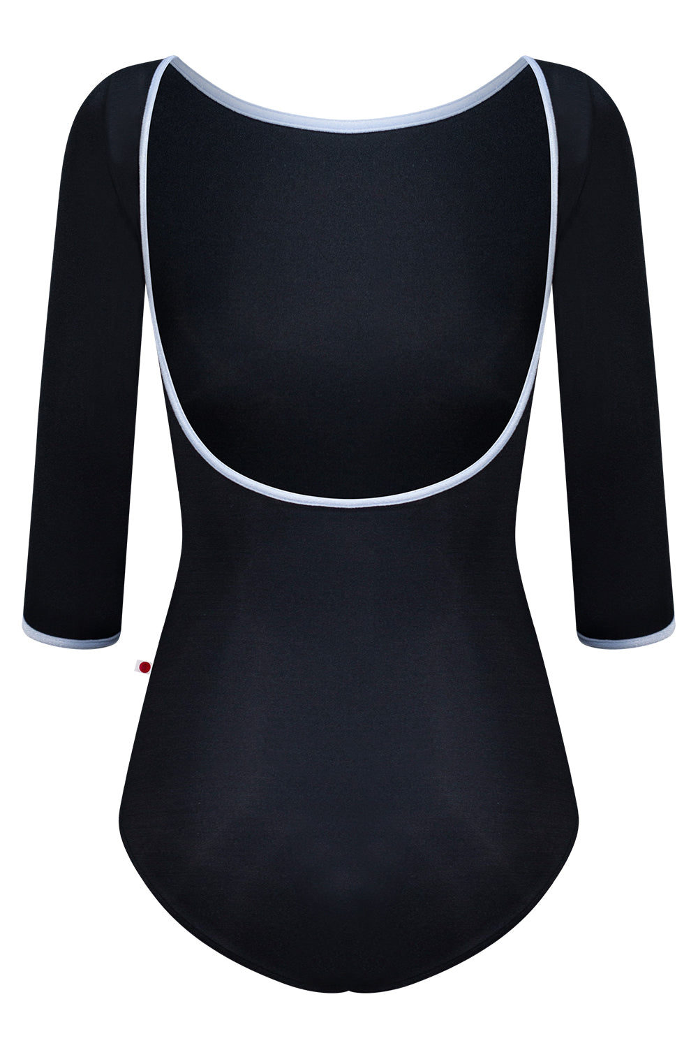 Sofiane leotard in N-Black body color with 3Q Sleeves and V-Serenade trim color