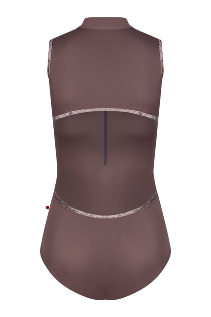 Charlotte leotard in T-Phantom body color with CV-Phantom trim color and T-Phantom zipper color
