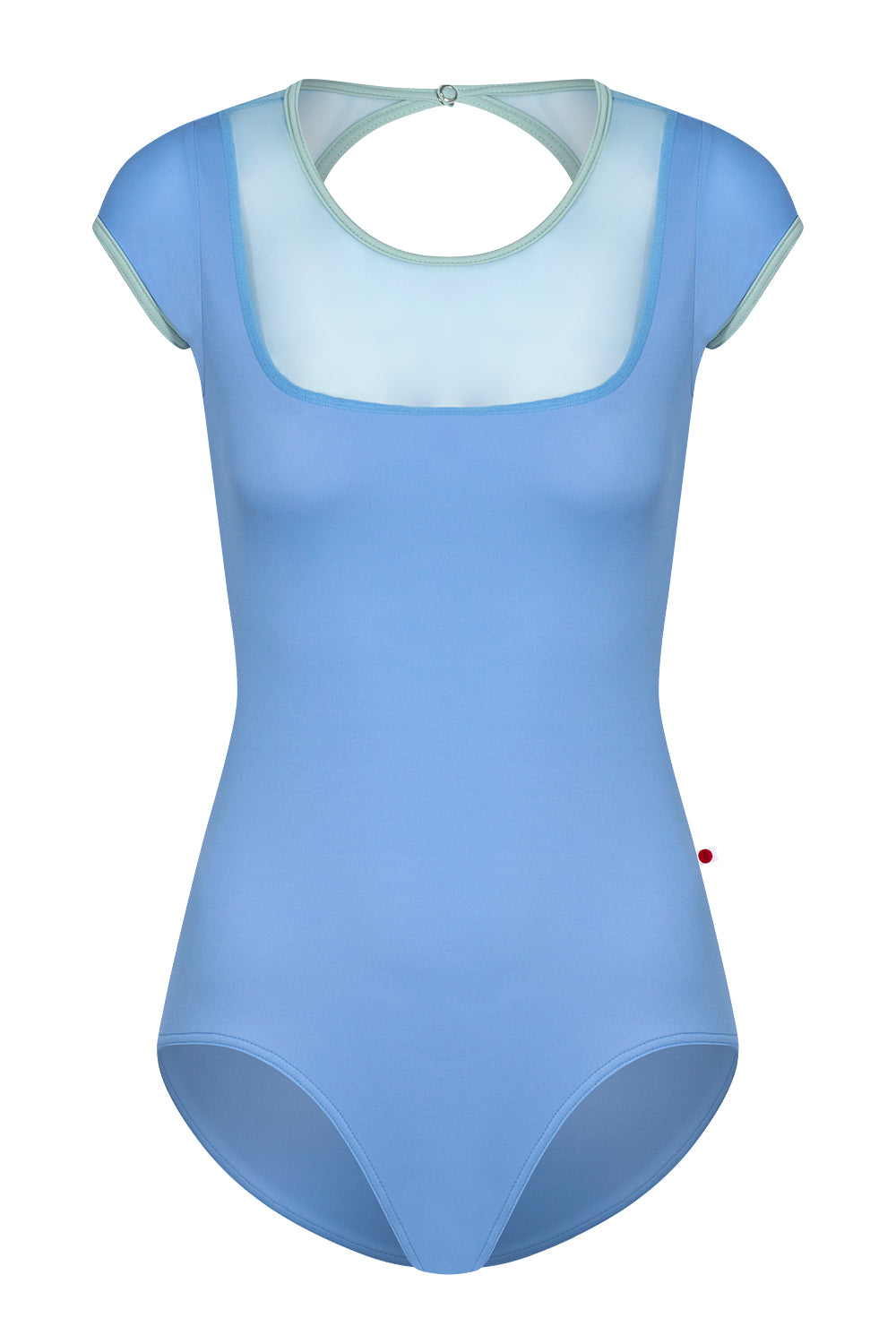 Cynthia leotard in T-Paradise body color with Mesh Glacier top color and T-Whisper trim colo