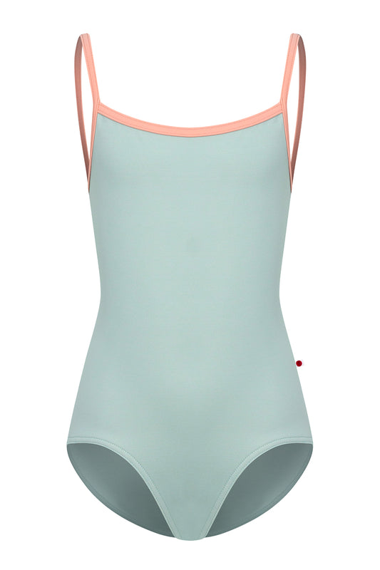 Kids Marisa leotard in T-Whisper body color with T-Nectar trim color