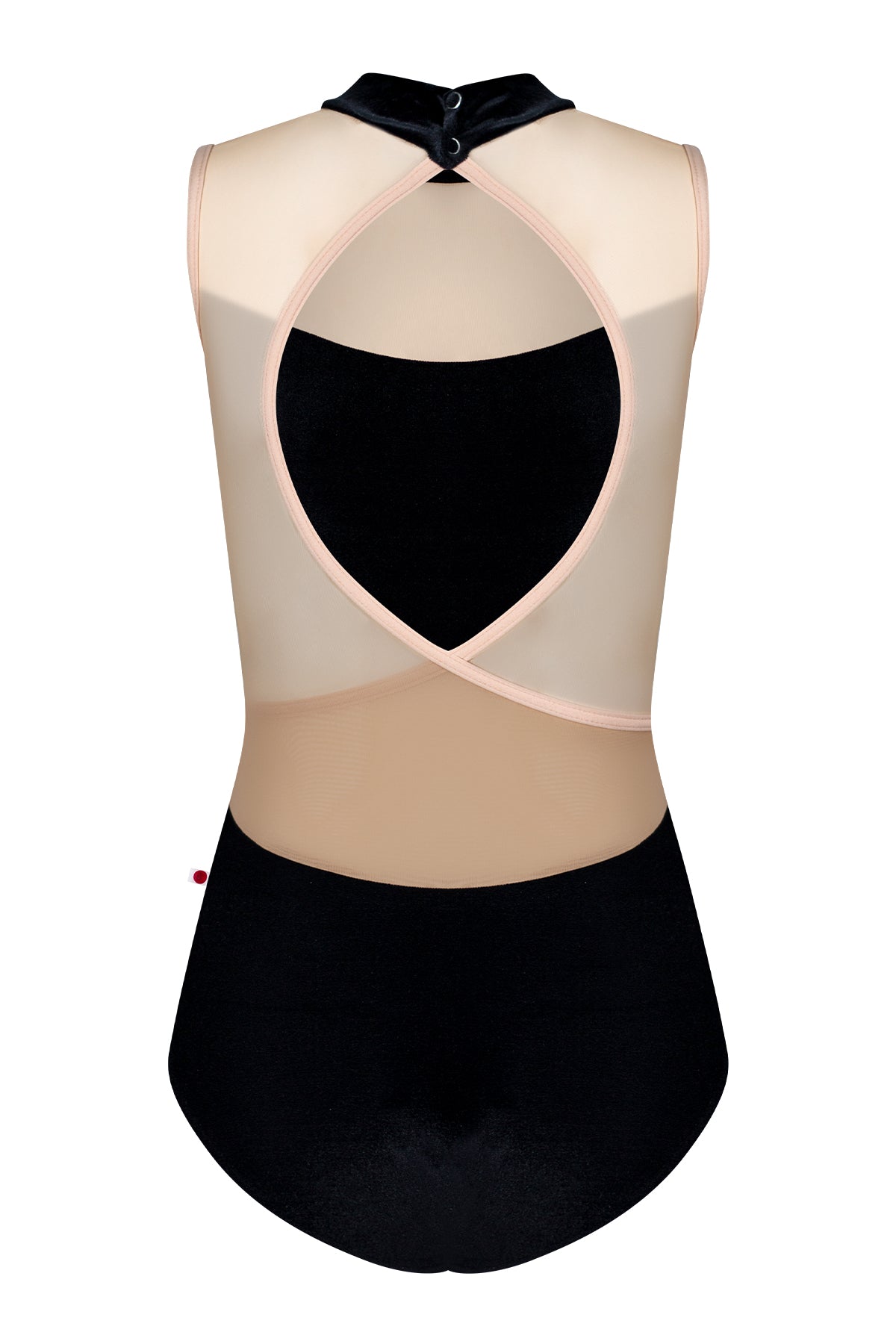 Camila leotard in V-Black body color with Mesh Dolce top color and N-Base trim color