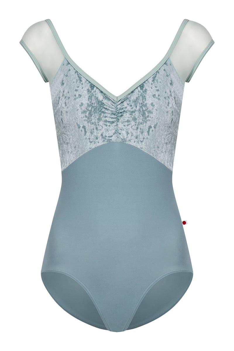 Elli leotard in T-Fog body color with CV-Ice & Mesh Whisper top color and T-Whisper trim color