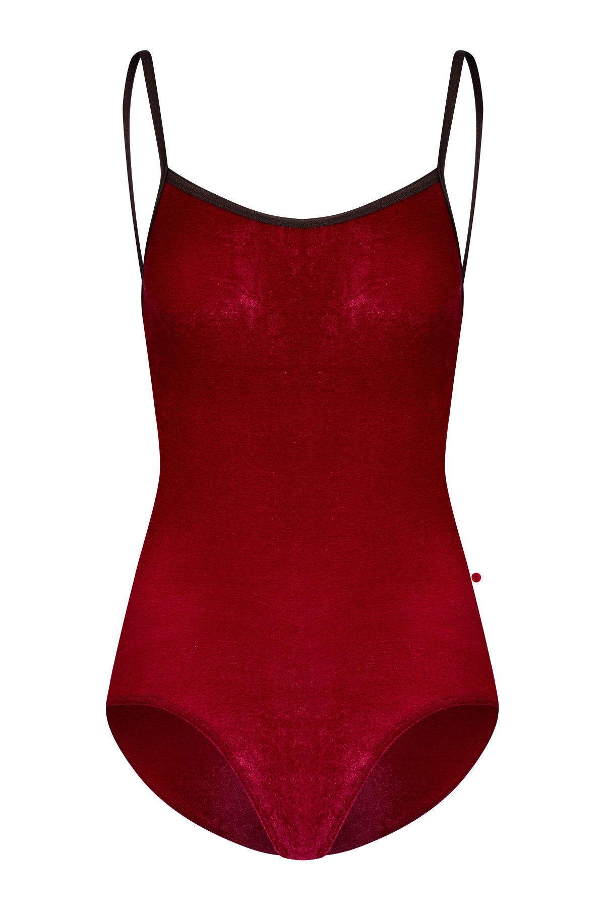Heather leotard in V-Cerise body color with N-Espresso trim color