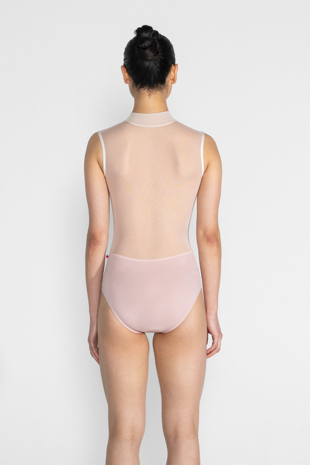 Jessica Mesh Variation 2 leotard in T-Petal body color with Mesh Blush top and collar color & N-Antique trim color