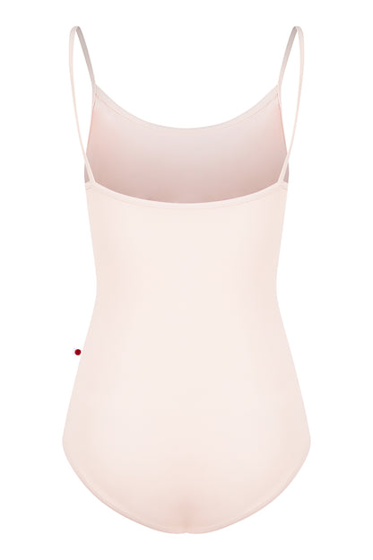 Kathy leotard in T-Misty Rose body & trim color with Mesh Blush overlay