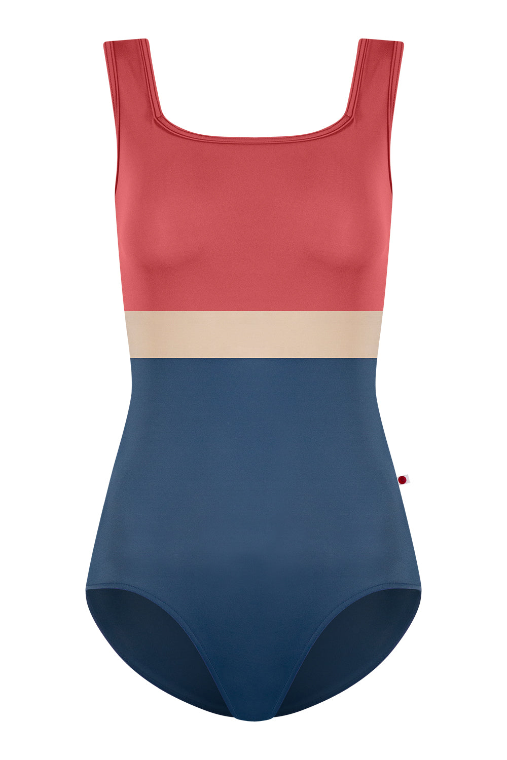 Marieke Variation 1 leotard in T-Storm body color with N-Fox top & trim color and T-Mosaic middle band color