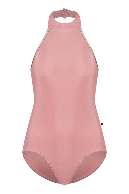 Sarah leotard in N-Antique Rose body color with CV-Toffee trim color