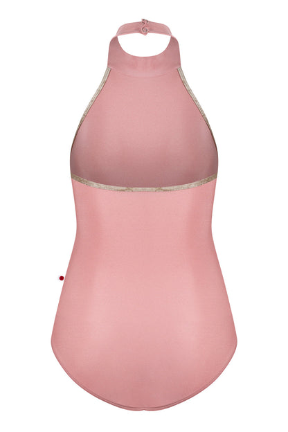 Sarah leotard in N-Antique Rose body color with CV-Toffee trim color